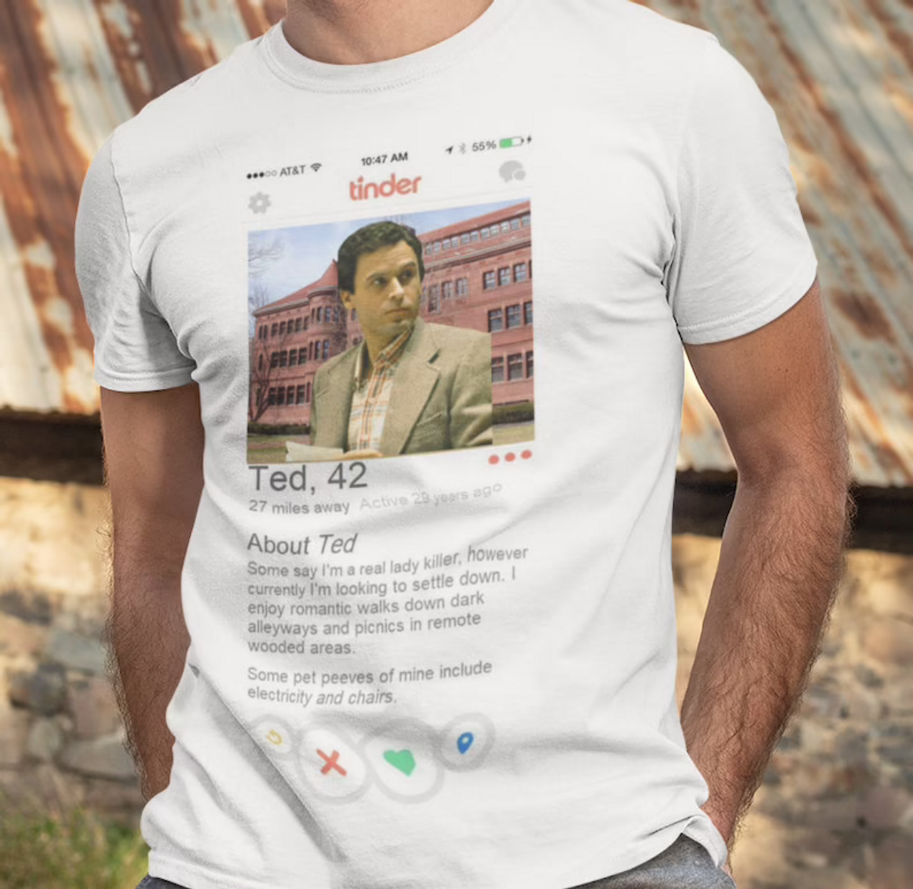 Raffinere bluse tiltrækkende Ted Bundy Tinder Shirt Ted Bundy Shirt