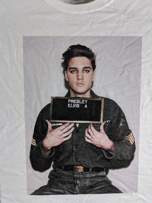 Elvis Presley Mugshot T-Shirt Elvis Presley Army Shirt in Color