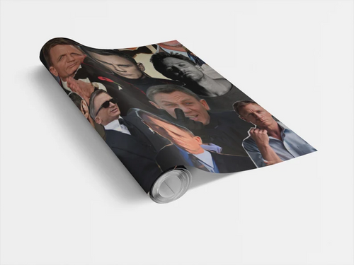 Daniel Craig Wrapping Paper- Custom Wrapping Paper- Daniel Craig Gift Wrap