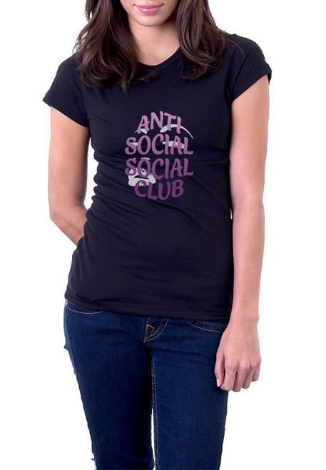 T-shirt that reads "Anti Social Social Club" with a feminine face.