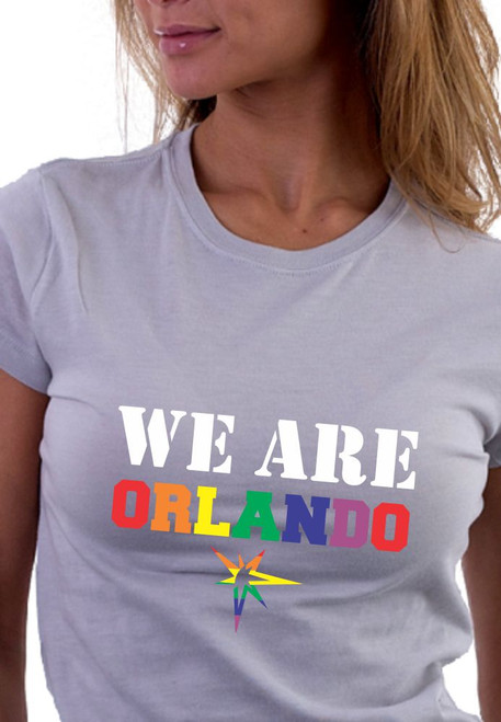 LGBT "We are Orlando" t-shirt.