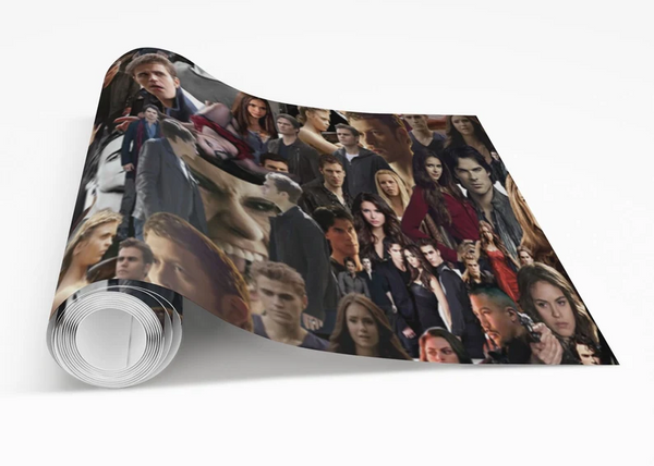 Vampire Diaries Wrapping Paper- Custom Wrapping Paper- Vampire Diaries Gift Wrap