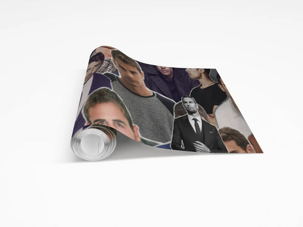Theo James Wrapping Paper- Custom Wrapping Paper- Theo James Gift Wrap