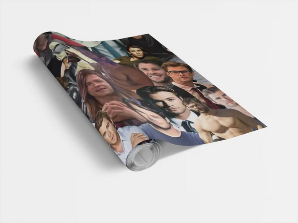 Chris Hemsworth Wrapping Paper- Custom Wrapping Paper- Chris Hemsworth Gift Wrap