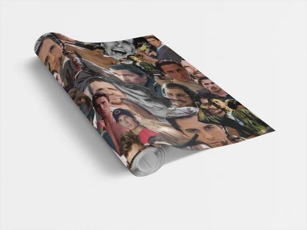 Christian Bale Wrapping Paper- Custom Wrapping Paper- Christian Bale Gift Wrap
