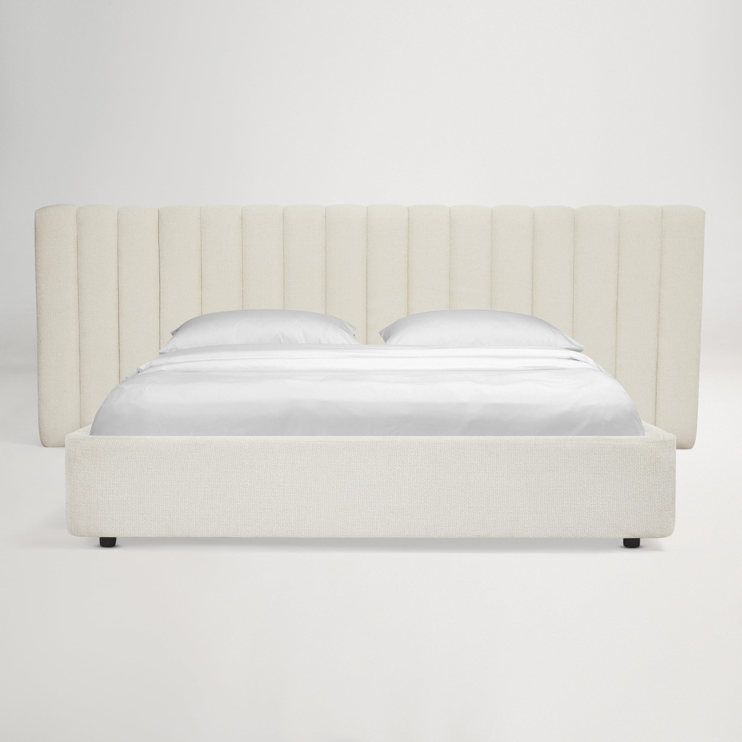 Arlo Queen Storage Bed with Tufted Wide Headboard - Ivory