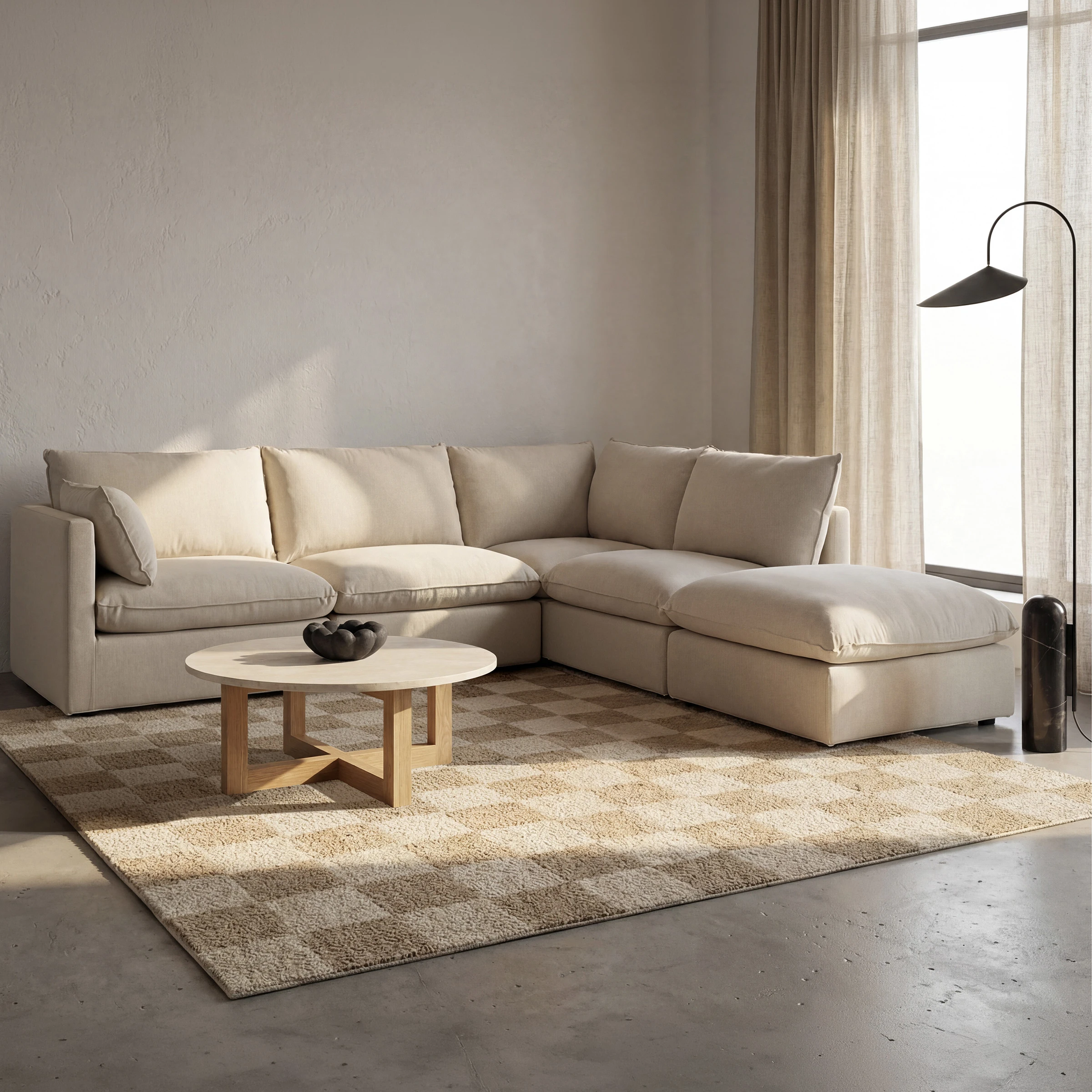 a white couch in a room