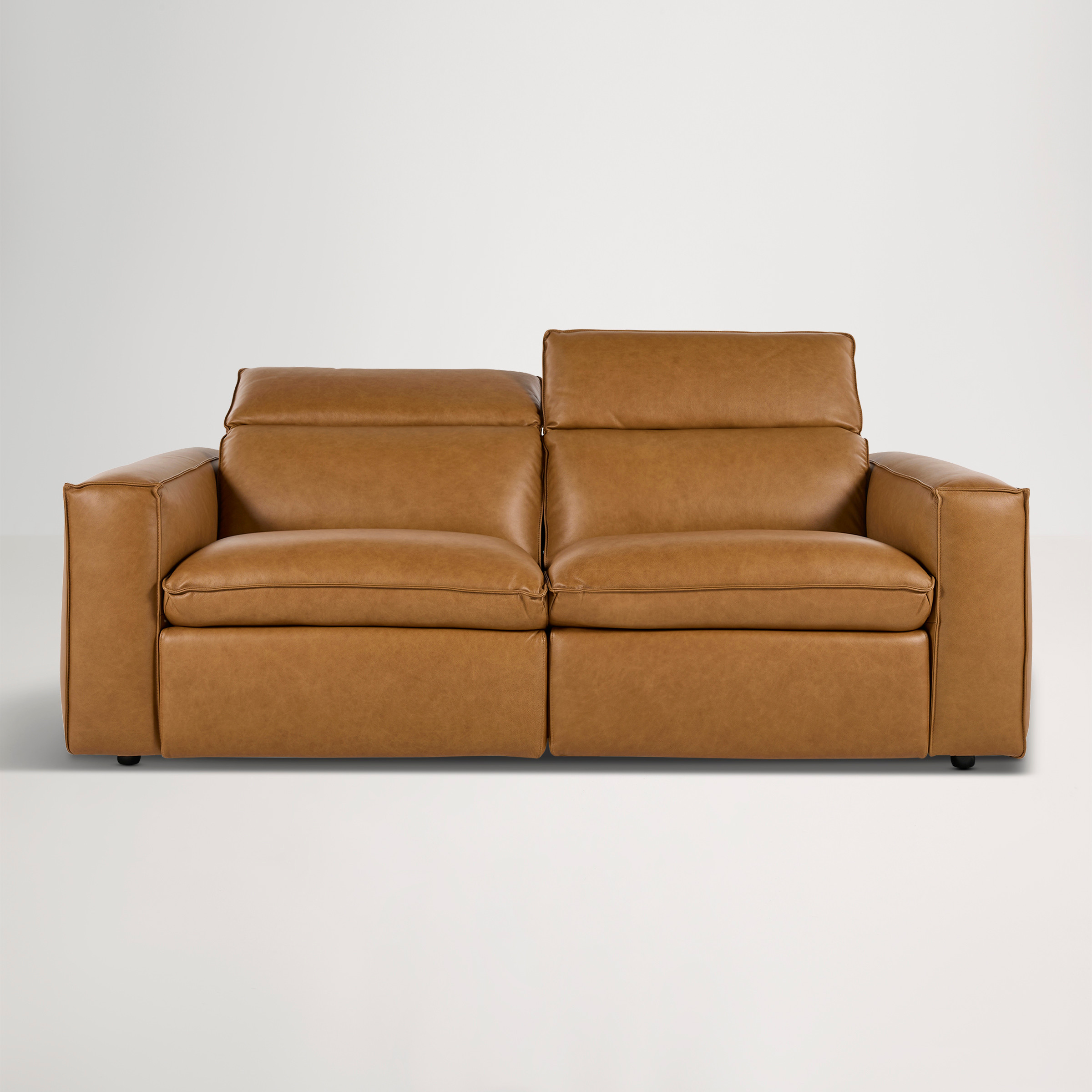 a brown leather couch