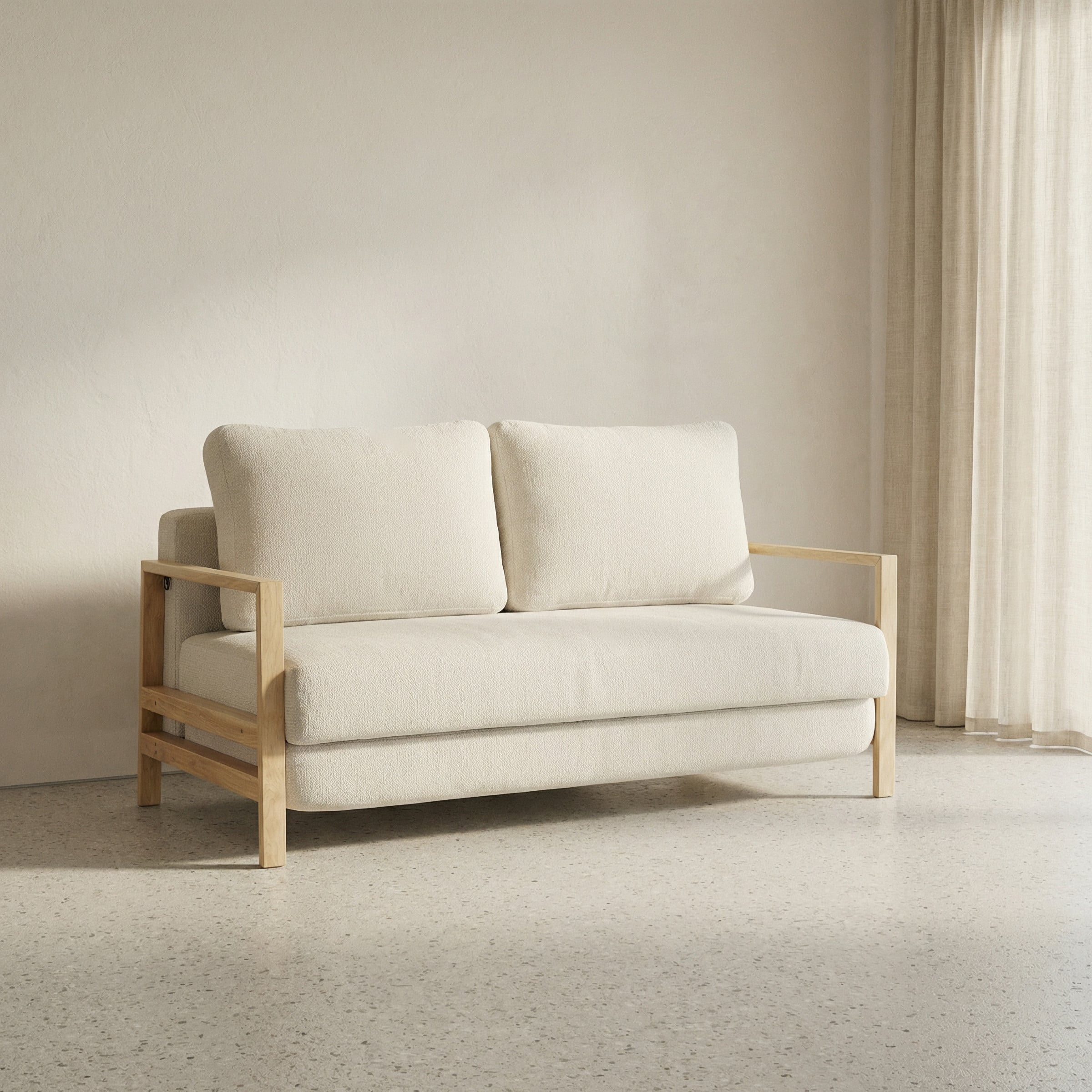 a white couch in a room