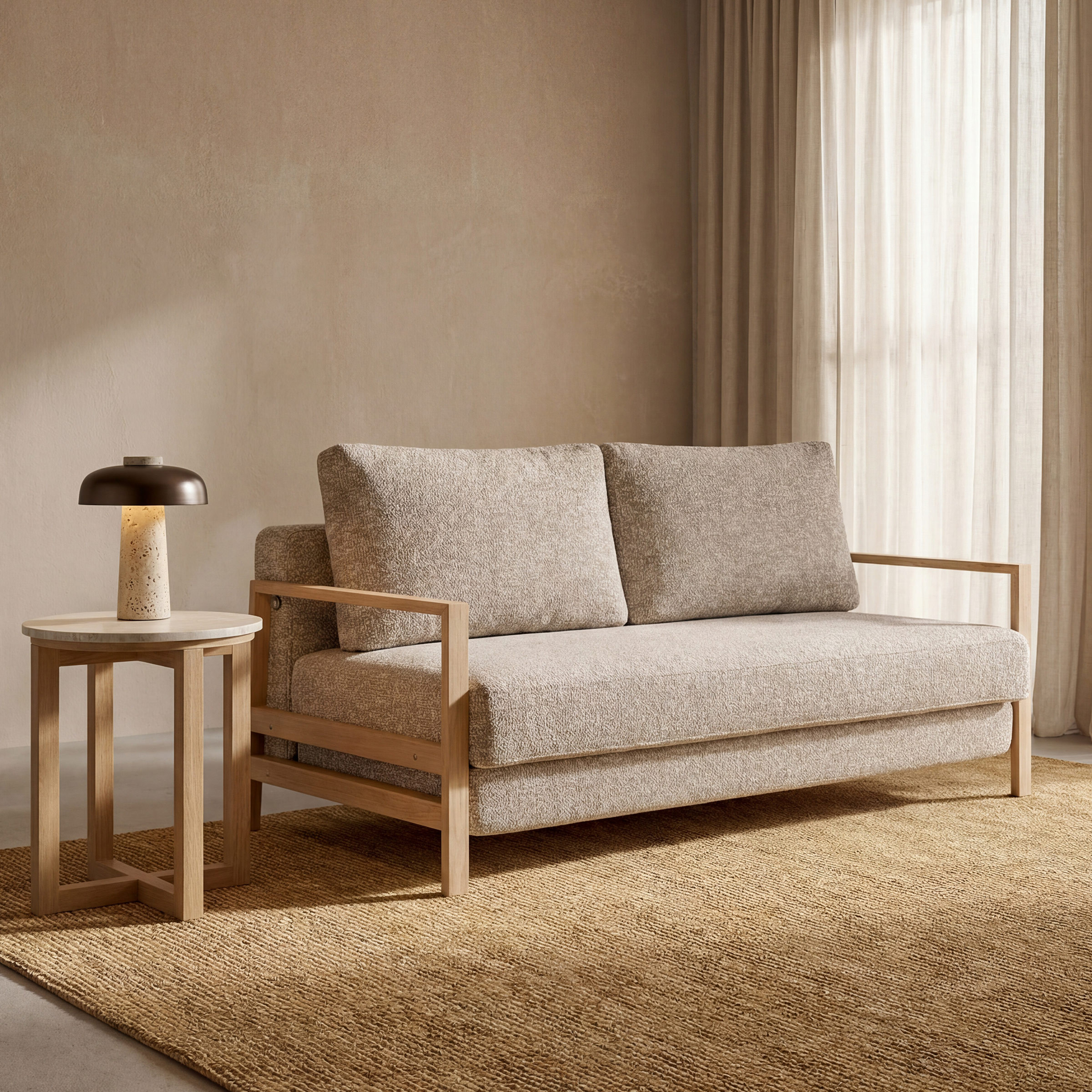 a couch and a table in a room