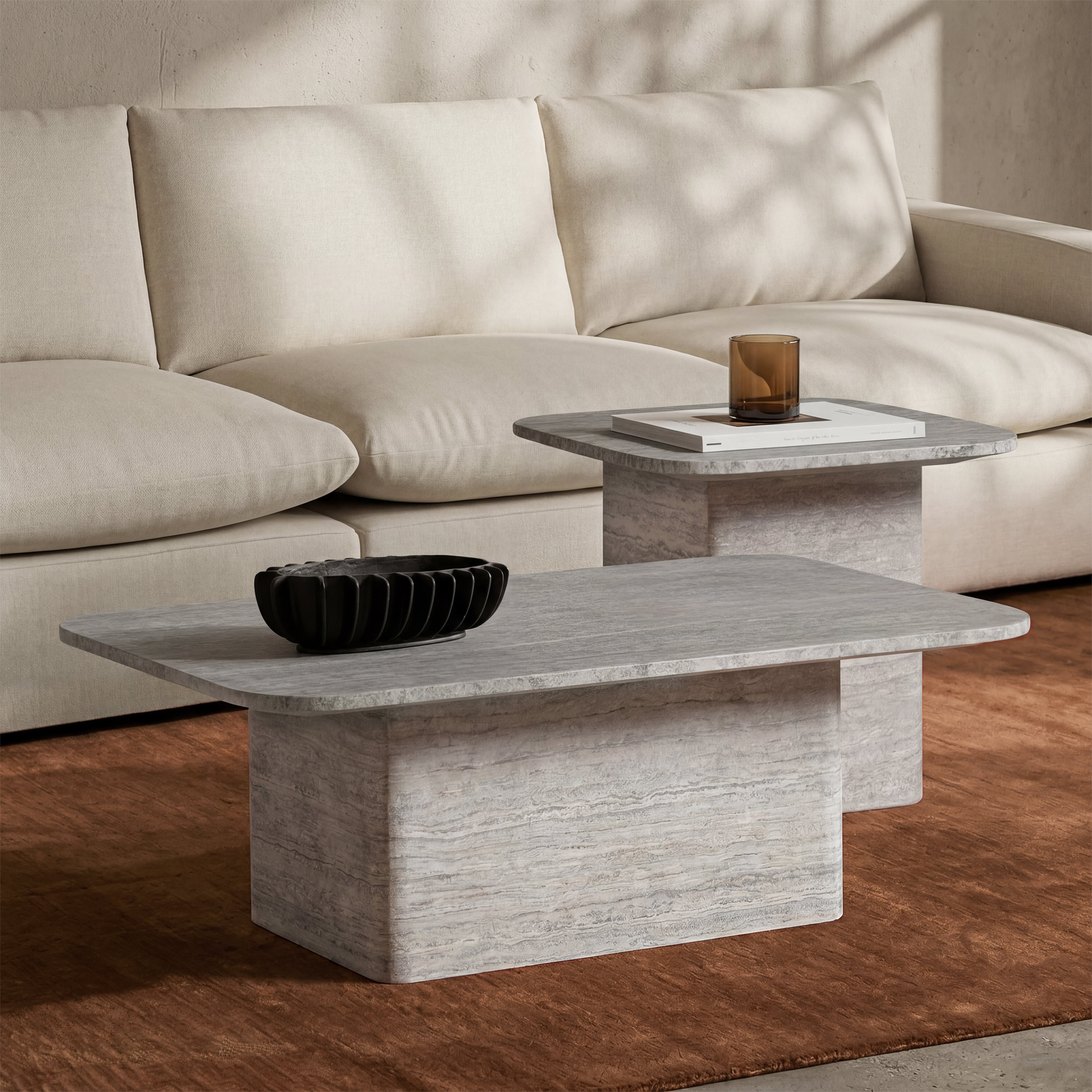 a coffee table with a coffee cup and a coffee cup on it
