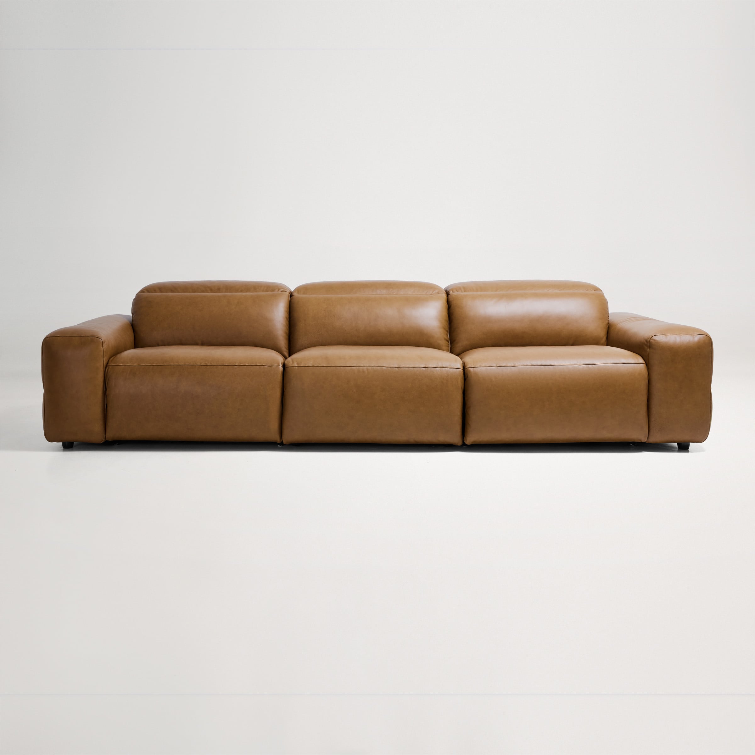 Hunter Leather 4 Seat Recliner Sofa - Grange Saddle