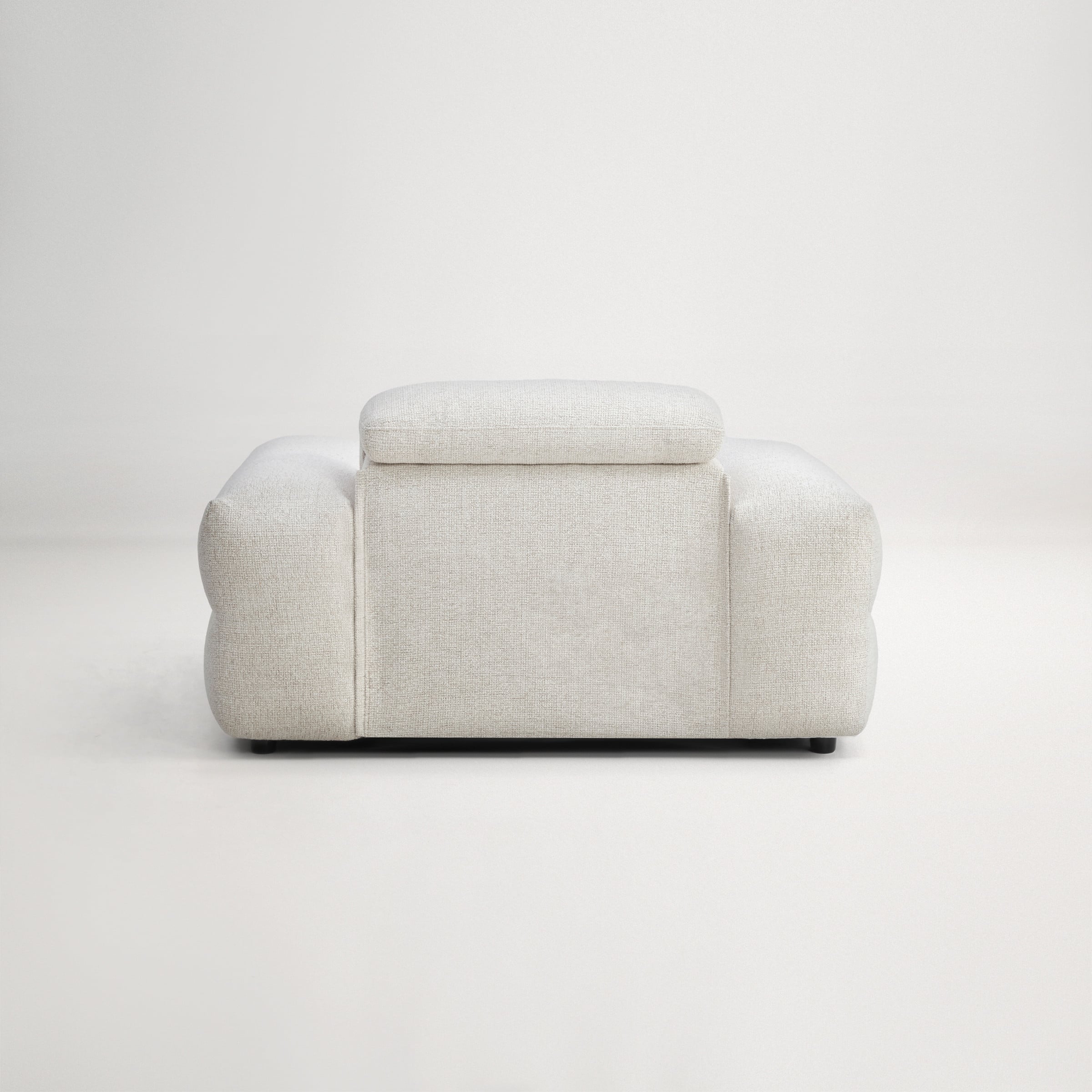 a grey chair with a white background