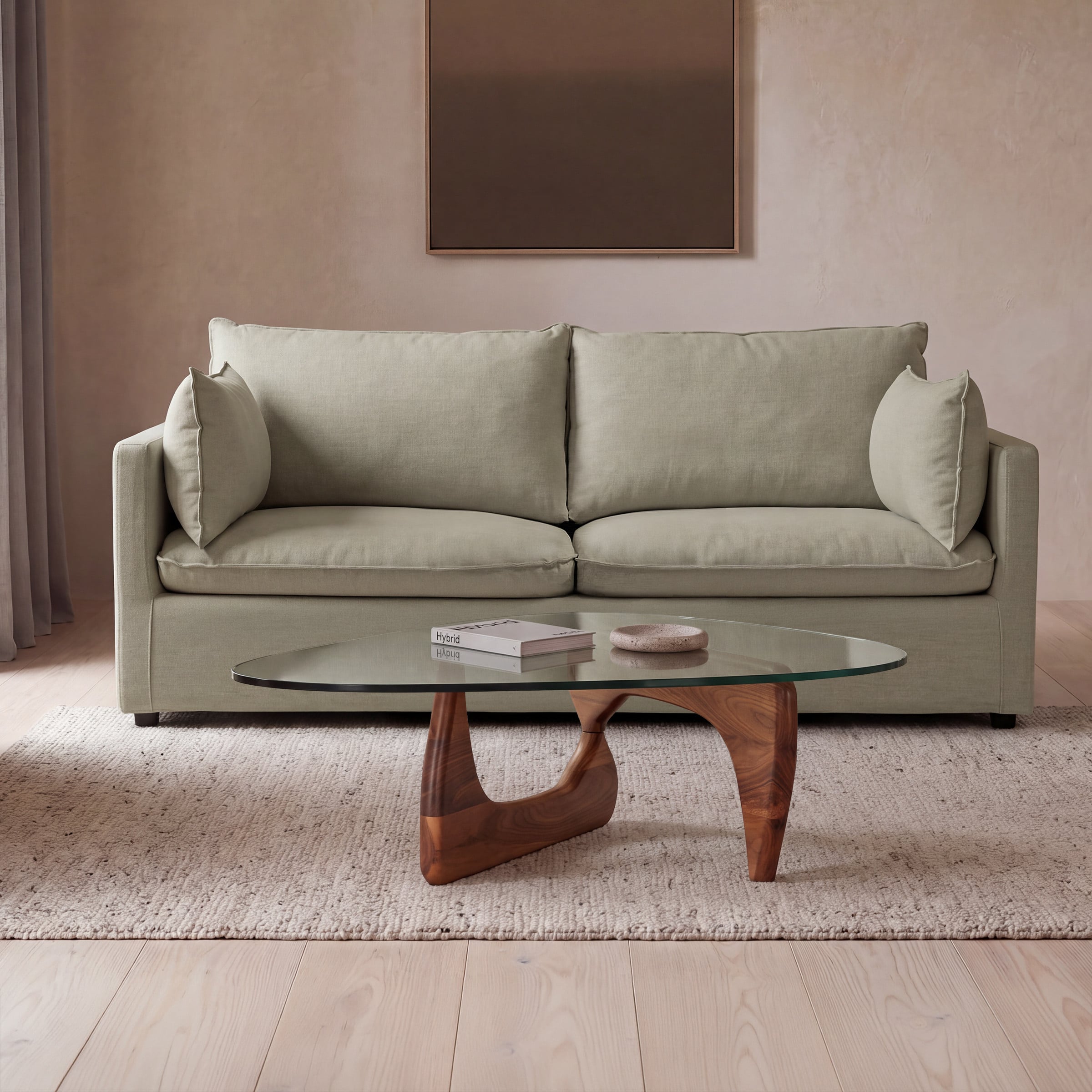 a couch with a coffee table