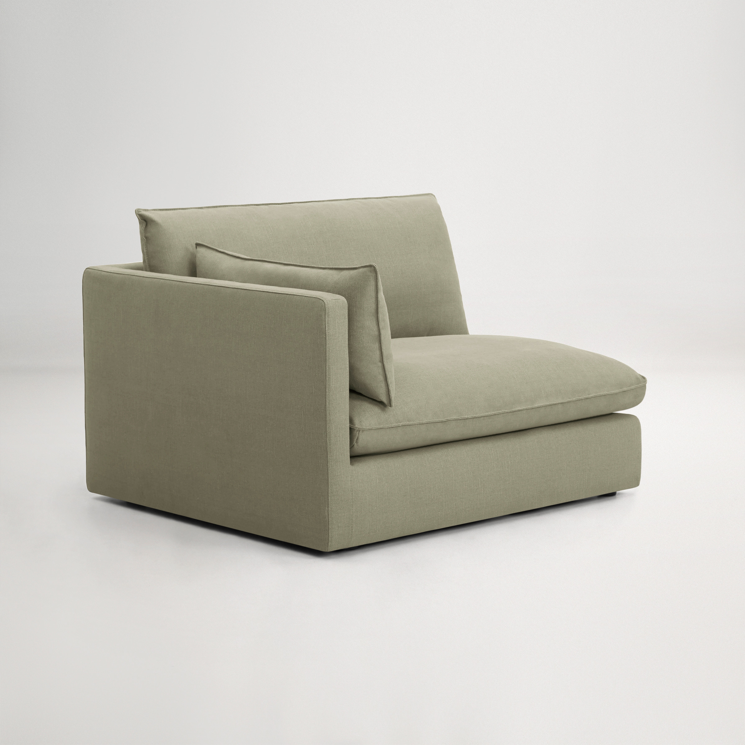 a grey couch with a white background