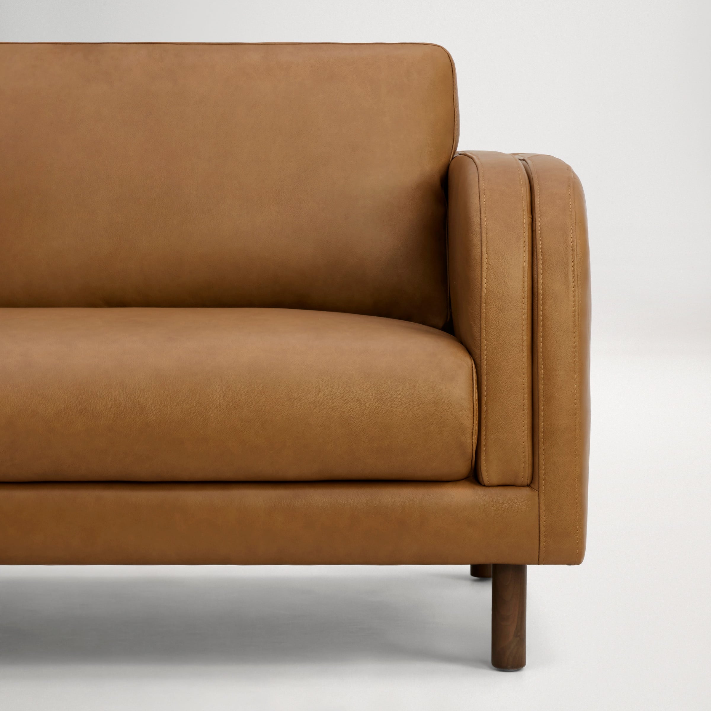 a brown leather couch