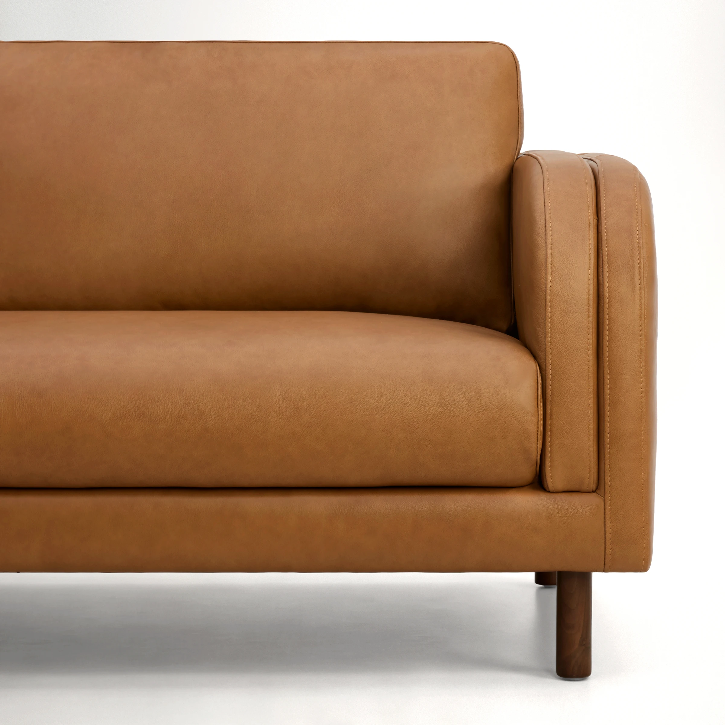 a brown leather couch