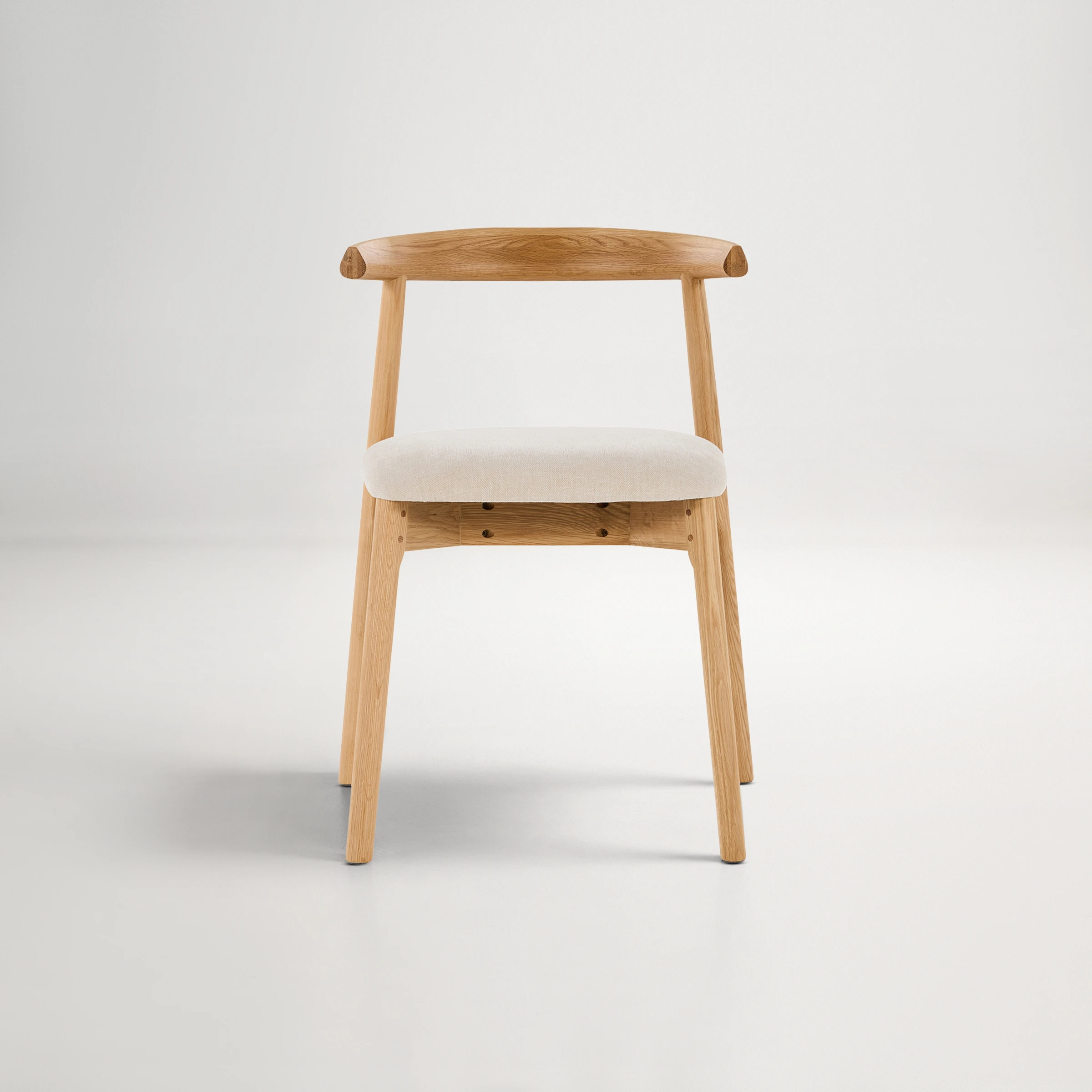 Ollie Dining Chair - Oak/Beige Fabric