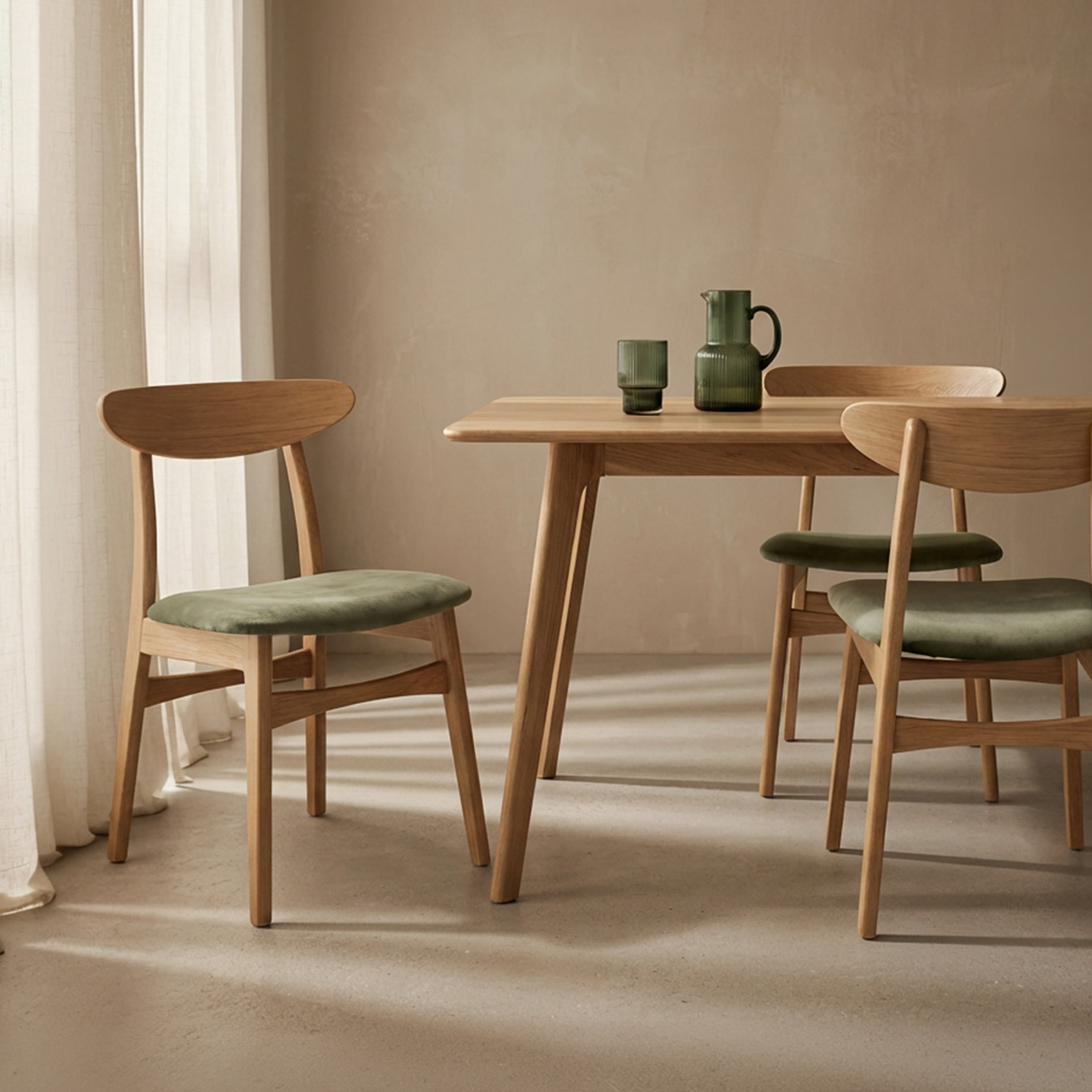 a table with chairs and a plate on it