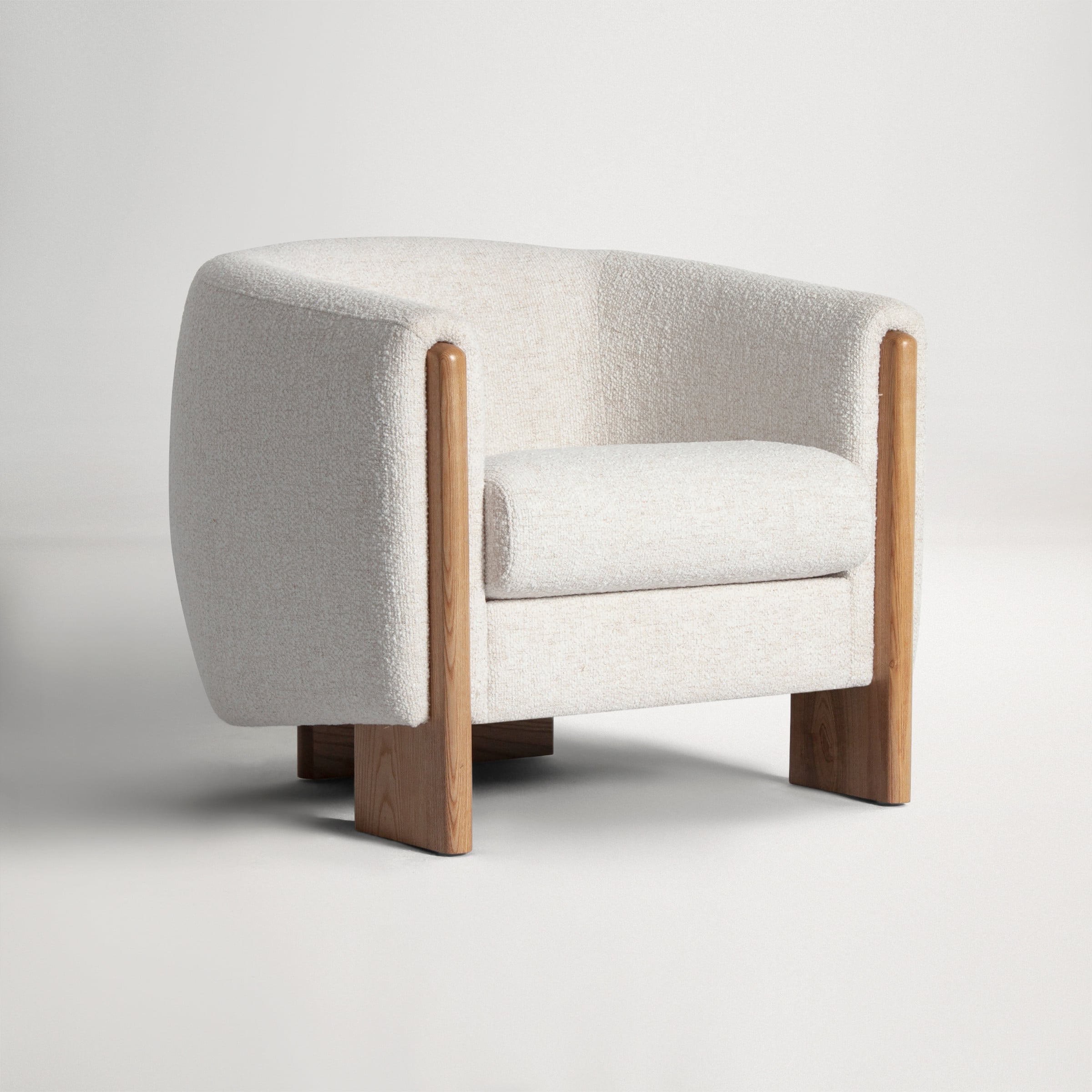 a white chair with a cushion