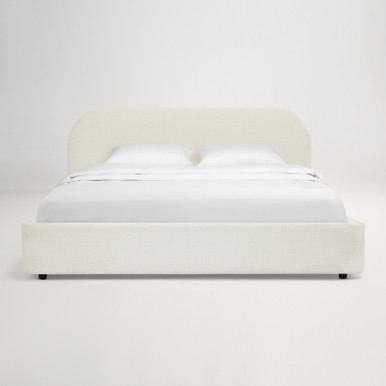 Arlo King Storage Bed with Curved Headboard - Ivory