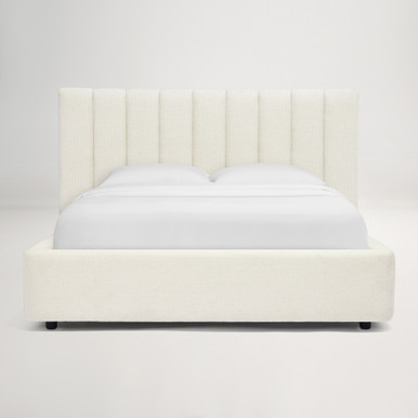 Arlo Double Storage Bed with Tufted Headboard - Ivory