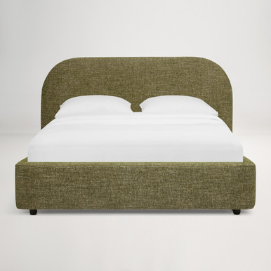 Arlo Double Storage Bed with Curved Headboard - Cleo Green