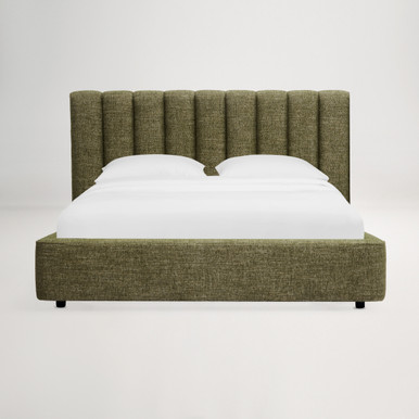 Arlo Double Storage Bed with Tufted Headboard - Cleo Green