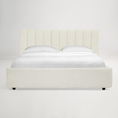 Arlo Queen Storage Bed with Tufted Headboard - Ivory