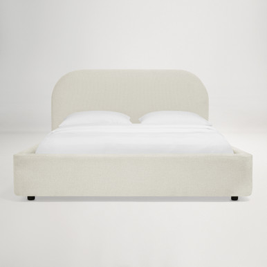 Arlo Queen Storage Bed with Curved Headboard - Ivory