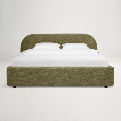 Arlo King Storage Bed with Curved Headboard - Cleo Green
