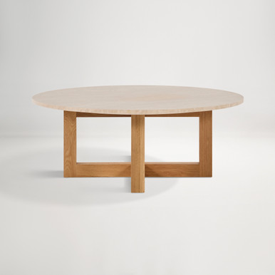 Bronte Round Coffee Table - Travertine
