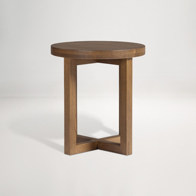 Bronte Round Side Table - Brown Oak