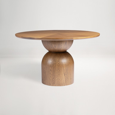 Campana Round Dining Table - Brown Oak