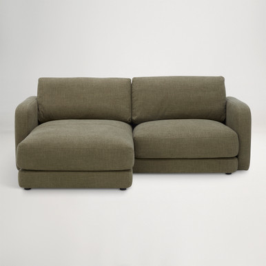 Cosmo 3 Seat Chaise Sofa - Luxe Palm Green