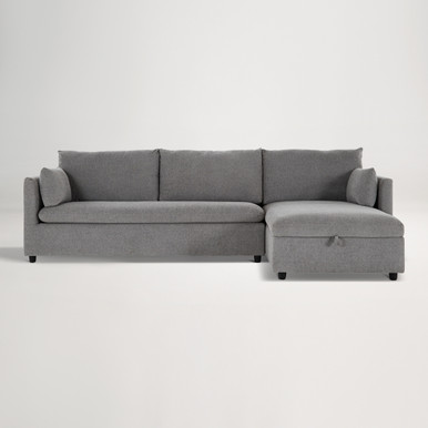Felix Right Chaise Sofa Bed - Austin Grey