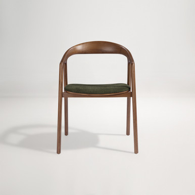 Hans Dining Chair - Brown Ash/Green