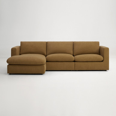 Hudson Mini Left Chaise Sofa - Luxe Spice