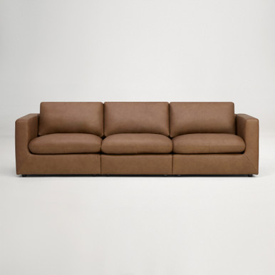 Hudson Mini Leather  4 Seat Sofa - Tuscany Tan