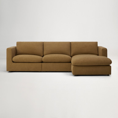 Hudson Mini Right Chaise Sofa - Luxe Spice