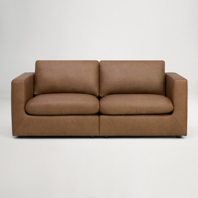 Hudson Mini Leather 3 Seat Sofa - Tuscany Tan