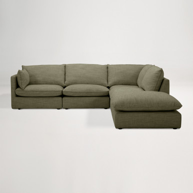 Loft Mini Right Corner Sofa - Luxe Palm Green