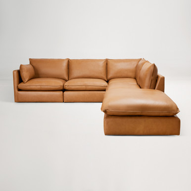 Loft Mini Leather Right Corner Sofa - Grange Tan
