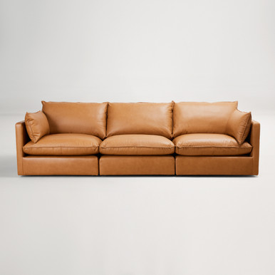 Loft Mini Leather 3 Seat Sofa - Grange Tan