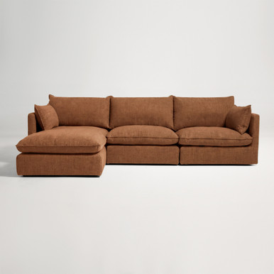 Loft Mini Left Chaise Sofa - Luxe Rust
