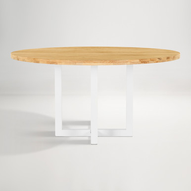 Bronte Round 130cm Dining Table - Brushed/White