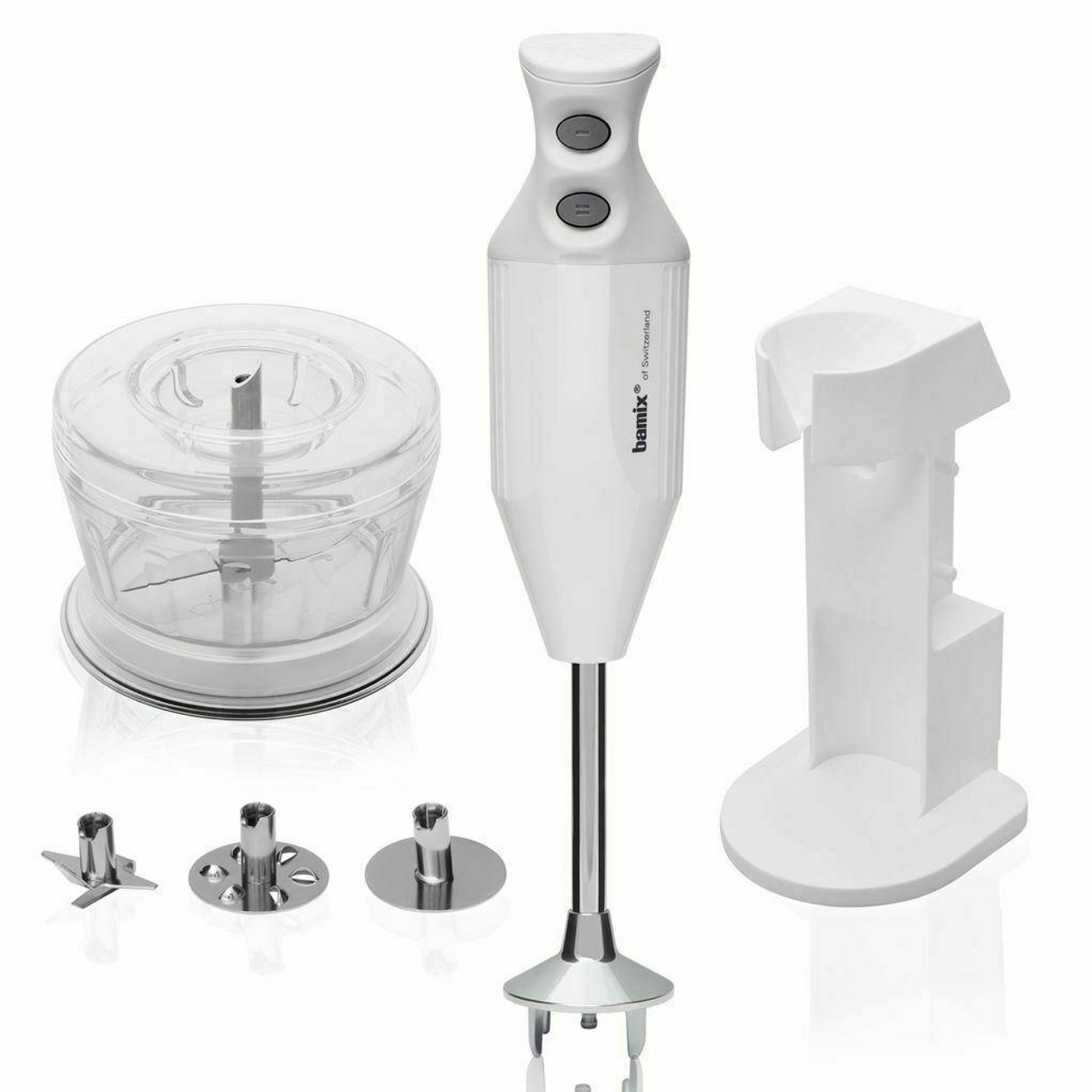 BAMIX DELUXE STICK BLENDER 76050 WHITE SWISS MADE 20 YR MOTOR WTY