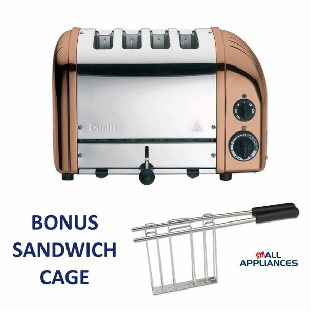 Dualit DUALIT TOASTER 4 SLICE NEWGEN COPPER 47085 / DU04COng WITH 5 YEAR WTY HEIDELBERG