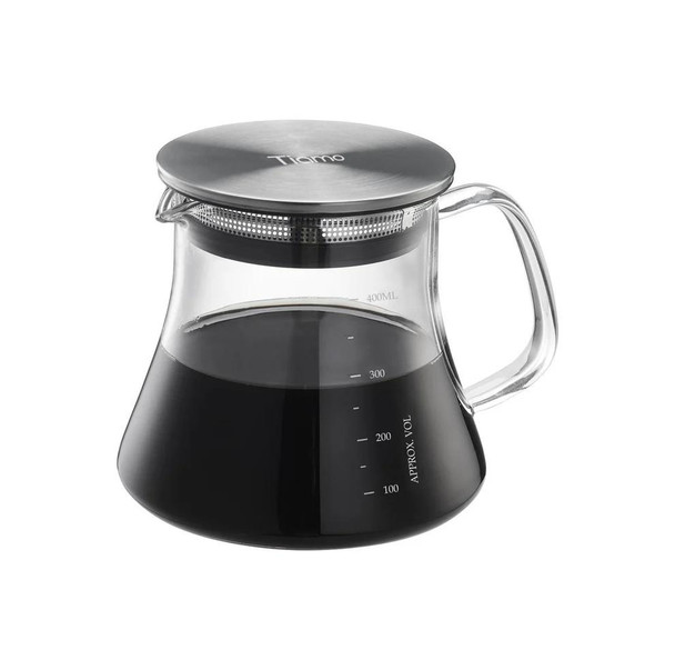 Tiamo Glass Coffee Server - Stainless Steel Lid 