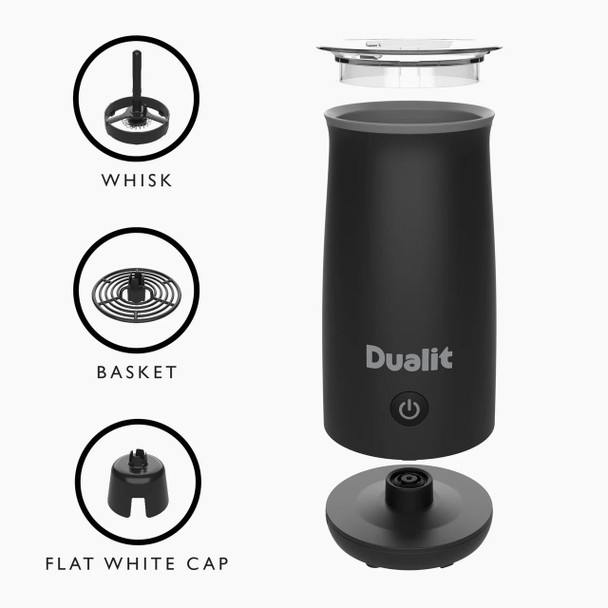  Dualit Hot Chocolate Maker & Milk Frother – One-Touch Barista‑Style Black 